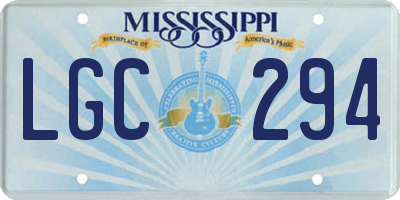 MS license plate LGC294