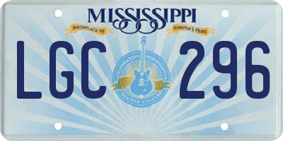 MS license plate LGC296