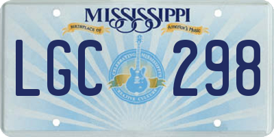 MS license plate LGC298