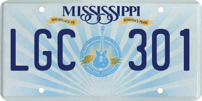 MS license plate LGC301