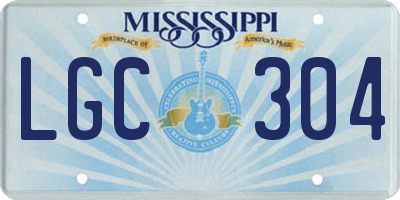 MS license plate LGC304