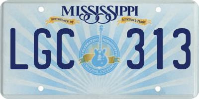 MS license plate LGC313