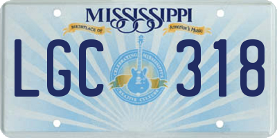 MS license plate LGC318