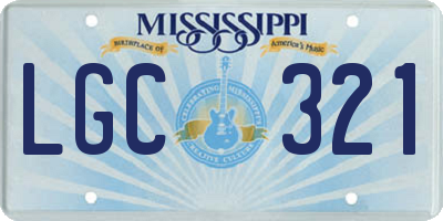 MS license plate LGC321