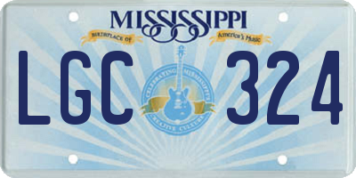 MS license plate LGC324