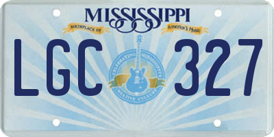 MS license plate LGC327