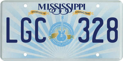 MS license plate LGC328