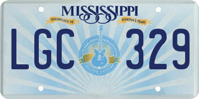 MS license plate LGC329