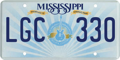 MS license plate LGC330