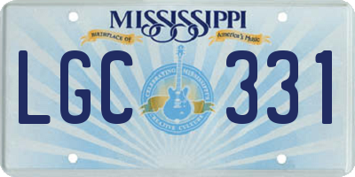 MS license plate LGC331
