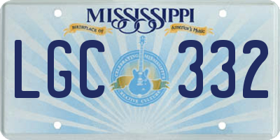 MS license plate LGC332