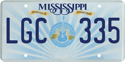 MS license plate LGC335