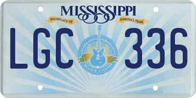 MS license plate LGC336
