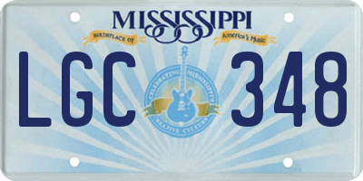 MS license plate LGC348
