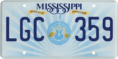 MS license plate LGC359