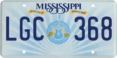 MS license plate LGC368