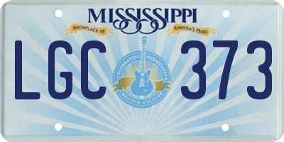MS license plate LGC373