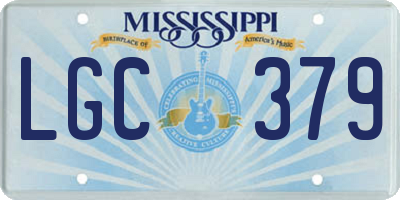 MS license plate LGC379