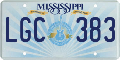 MS license plate LGC383