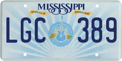 MS license plate LGC389