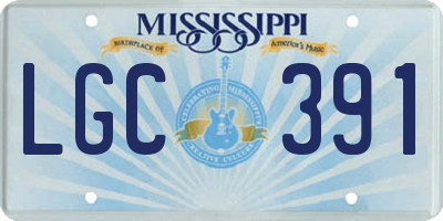 MS license plate LGC391