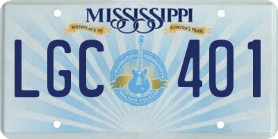 MS license plate LGC401