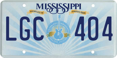 MS license plate LGC404