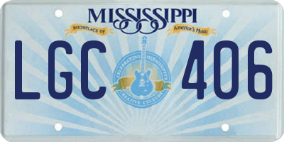 MS license plate LGC406