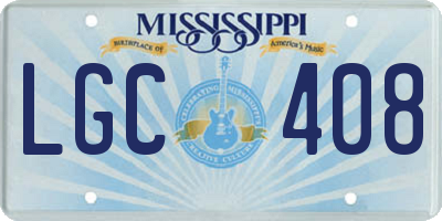 MS license plate LGC408