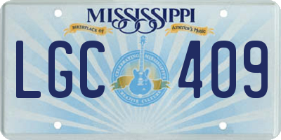 MS license plate LGC409