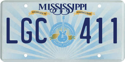 MS license plate LGC411