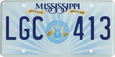 MS license plate LGC413