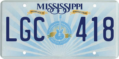 MS license plate LGC418