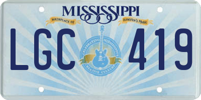 MS license plate LGC419
