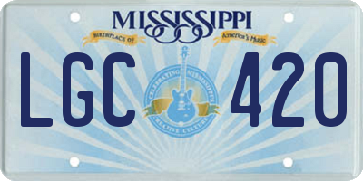 MS license plate LGC420