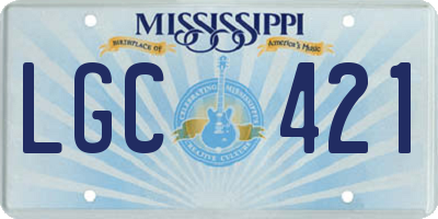MS license plate LGC421