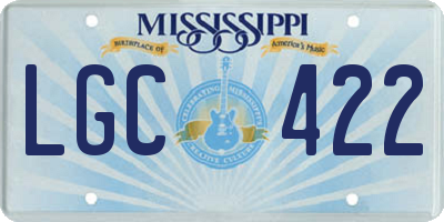 MS license plate LGC422