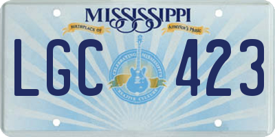 MS license plate LGC423