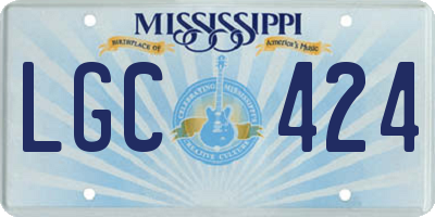 MS license plate LGC424