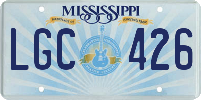 MS license plate LGC426
