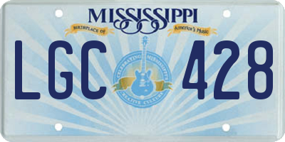 MS license plate LGC428