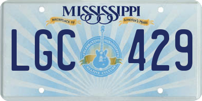 MS license plate LGC429