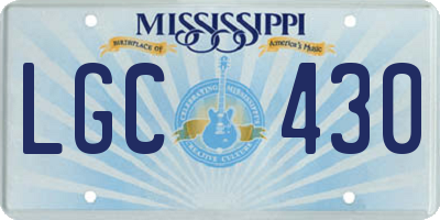 MS license plate LGC430