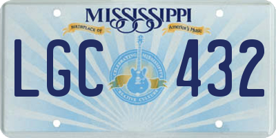 MS license plate LGC432