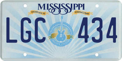 MS license plate LGC434