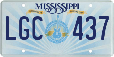 MS license plate LGC437