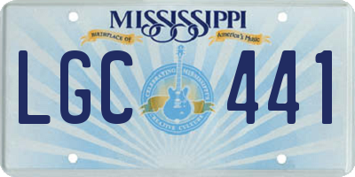 MS license plate LGC441