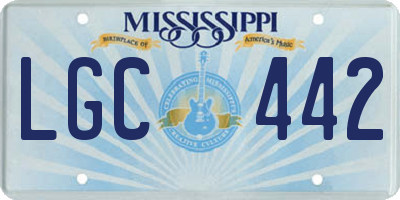 MS license plate LGC442