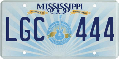 MS license plate LGC444