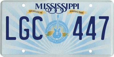 MS license plate LGC447